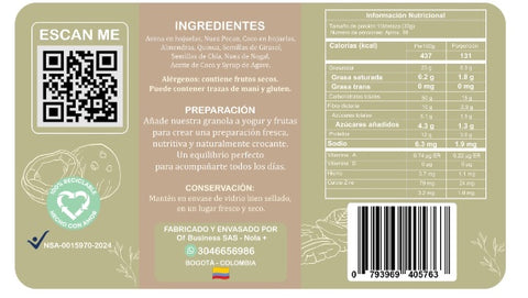 Granola Coco-Pecán x 470gr